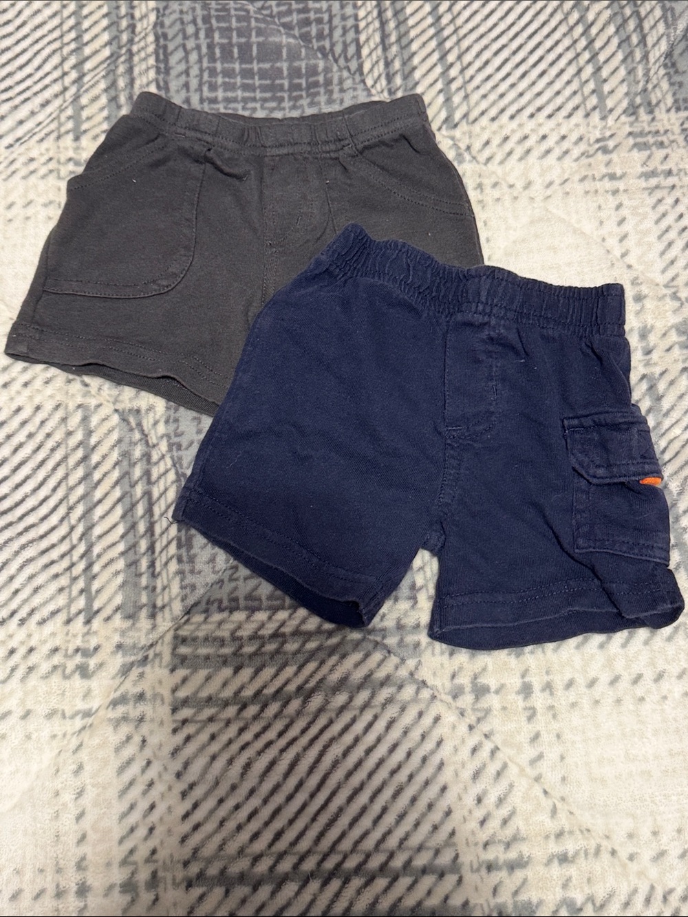Carters Cotton Elastic-Waist Shorts - Navy and Charcoal